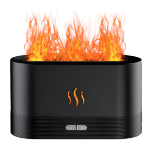 Umidificator de aer cu lumina ambientala si efect de flacara semineu 180 ml imagine