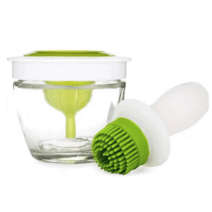 Pensula din silicon pentru ulei recipient inclus alb/verde imagine