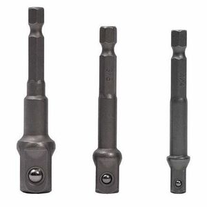 Set 3 adaptor priza Burghie cu tija 1/4" hexagonala 1/4-3/8-1/2'' imagine