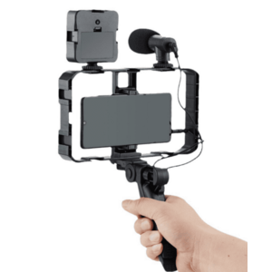 Selfie Stick pentru telefonul mobil AY 49X lumina complementara LED trepied microfon imagine