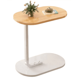 Masuta dreptunghiulara pentru cafea 45x60x30cm natur cu ALB imagine