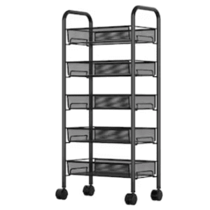 Organizator slim portabil cu 5 nivele 4 rafturi retractabile rotativ 360 NEGRU imagine