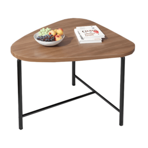 Masuta triunghiulara pentru cafea blat MDF cadru metalic 64 x 52 x 51 cm natur cu negru imagine