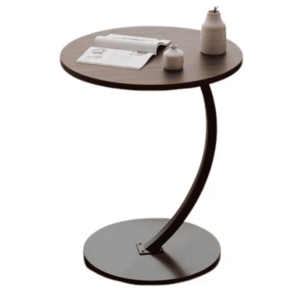 Masuta rotunda pentru cafea MDF cu metal 40 x 62.5 cm maro cu negru imagine