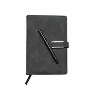 Set agenda format A5 si pix cu bila, coperta piele ecologica, cutie cadou, BiroCO imagine