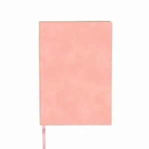 Agenda roz nedatata BiroCO, format A5, 112 file, textura catifelata imagine