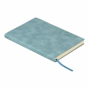 Agenda nedatata, 112 file, format A5, textura catifelata, turcoaz imagine