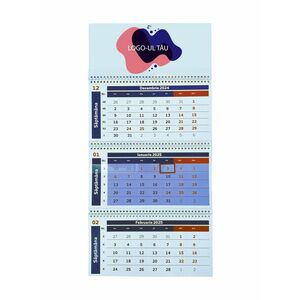 Calendar de perete, 12 file si cursor, carton 150 g/mp, spirala metalica imagine