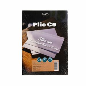 Plic C5 siliconic, 162x229 mm, deschidere latura lunga, set 10 bucati, alb imagine