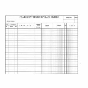 Fisa de cont pentru operatii diverse, A4, 100 coli/bloc, 5 blocuri, 60 g/mp imagine