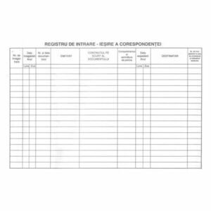 Registru intrare iesire, BiroCO, 100 file/bloc, A4, vertical, cartonat imagine