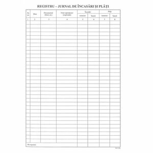 Registru jurnal incasari si plati, format A4, 100 file, BiroCO imagine
