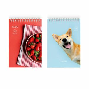 Bloc notes format A6, 50 file dictando, spirala metalica, BiroCo imagine
