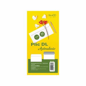 Plic Dl autoadeziv, set 25 bucati, 110x220 mm, alb imagine