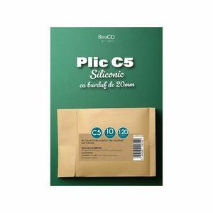 Plic cu burduf, C5 siliconic, 10 bucati, 162x229x20 mm, hartie kraft imagine
