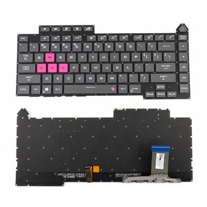 Tastatura Gri Asus 0KNR0-4812US00 iluminata RGB layout US fara rama enter mic imagine