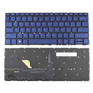 Tastatura Albastra fara Orificiu pentru Amprenta HP 2H-BDRUSI64311 iluminata layout US fara rama enter mic imagine