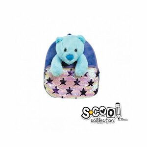 Ghiozdan gradinita baby animals, Blue Bear, bretele ajustabile, insertii reflectorizante, inchidere fermoar, baza spuma EVA imagine