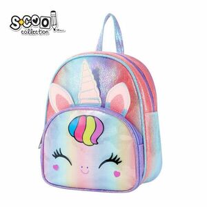 Ghiozdan gradinita GLITTER UNICORN, compartiment spatios, buzunar frontal, maner, multicolor, 25x32x11 cm imagine