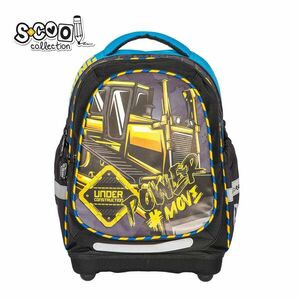 Ghiozdan baieti, POWER, buzunar frontal, compartiment spatios, spate buretat, PVC, poliester, 39 cm imagine