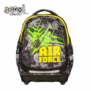Ghiozdan anatomic AIR FORCE, 3 compartimente, fermoar, baza spuma EVA, 4 picioare, 39 cm imagine