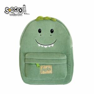 Ghiozdan pentru gradinita BABY ANIMALS, DINOSAUR, fermoar, verde, 23x8x28 cm imagine