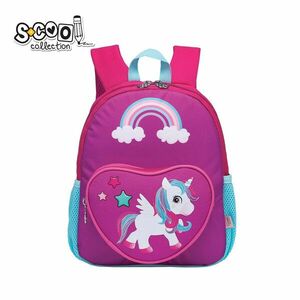 Ghiozdan gradinita fetite, model UNICORN, 1 compartimente, buzunare laterale, poliester, 31 cm imagine