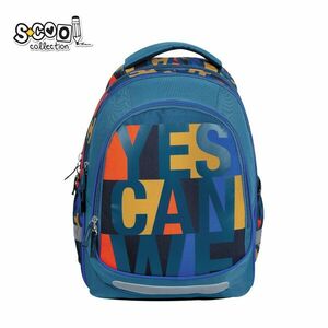 Ghiozdan elevi, YES WE CAN, 2 compartimente, multicolor, 41x28x17 cm imagine