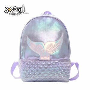 Ghiozdan gradinita GLITTER MERMAID, maner transport, textil cu reflexe metalizate, 25x32x11 cm imagine