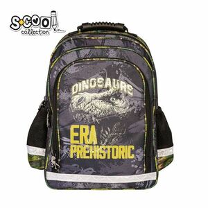 Ghiozdan ergonomic baieti, imprimeu DINO, compartimente cu fermoar, spate anatomic, 40.5x29x13.5 cm imagine