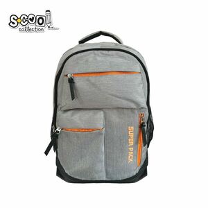 Ghiozdan scolar, compartiment laptop, maner ramforsat, spate ergonomic, 41x29x15 cm, gri imagine