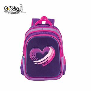 Ghiozdan ergonomic, model 3D, motiv HEART, doua manere, 38x35x20 cm, 22 litri imagine