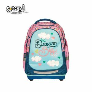 Ghiozdan multicolor, DREAM BIG, 34L, catarama antialunecare, baza EVA, 38x39x19.5 cm imagine