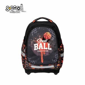 Ghiozdan baieti, desgin modern, STREET BALL, 39 cm, buzunare laterale, baza EVA, picioare imagine