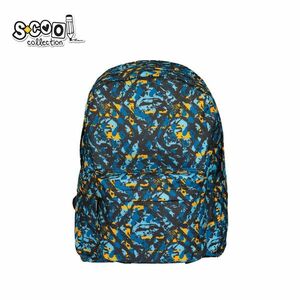 Ghiozdan cu imprimeu multicolor, 11 ani+, bretele reglabile, spate buretat, impermeabil, 43 cm imagine