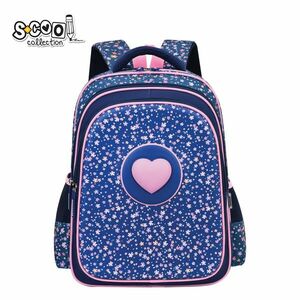Ghiozdan 3D ergonomic PINK HEART, compartimentat, anatomic, picioruse stabilizare, 42x30x22 cm imagine