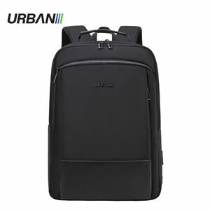 Ghiozdan URBAN BLACK cu 2 compartimente, buzunar tableta, baza impermeabila, maner, 43x29x12 cm imagine
