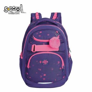Ghiozdan anatomic Urban, BUBBLES, compartimentat, reglabil, pom pom inclus, 43x29x22 cm imagine