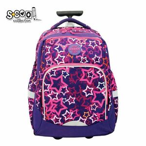 Ghiozdan troller URBAN, imprimeu stelute, 2 compartimente, 20 litri, 46x34x20 cm imagine