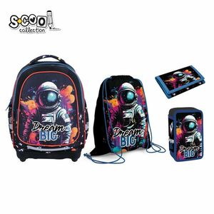 Set elevi, ghiozdan, penar echipat, sac sport, portofel, Dream Big, multicolor imagine