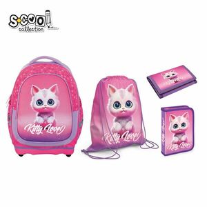 Set scolar, ghiozdan, penar echipat, sac sport, portofel, Kitty Love, 4 in 1 imagine