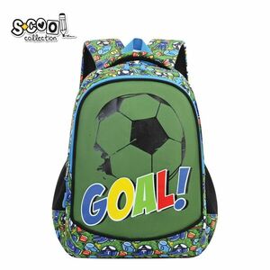 Ghiozdan gradinita, imprimeu fotbal, compartiment cu fermoar, 34x23x14 cm imagine