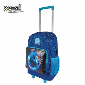 Ghiozdan troller elevi, 2 roti, maner telescopic, ajustabil, 45x32x16.5 cm imagine