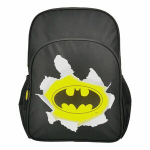 Ghiozdan cu logo Batman pentru clasa 0, maner, 2 fermoare, negru imagine