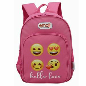 Ghiozdan emoji, clasa 0, inchidere fermoar, interior captusit, roz, 38 x 27 x 12 cm imagine