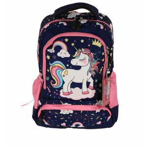 Ghiozdan pentru clasa pregatitoare, inchidere cu fermoar, bretele ajustabile, maner prindere, 15L, 38 cm, imprimeu Unicorn imagine