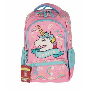 Ghiozdan modern fete, pentru clasa 0, fermoare inchidere, buzunare laterale, 38 x 29 x 13 cm imagine