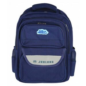 Ghiozdan School Friendly, clasele 1-4, maner, 4 compartimente, textil, bleumarin imagine