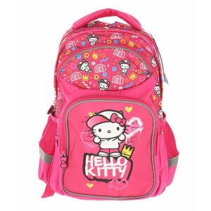 Ghiozdan Hello Kitty fete clasele 1-4, compartimente spatioase, fermoar, buzunare pentru sticla, roz imagine