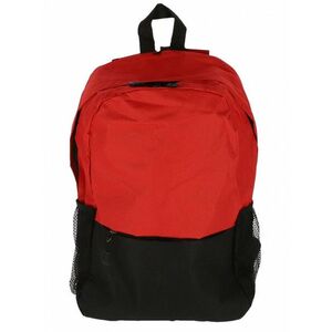 Ghiozdan pentru clasele primare, 14.5 L, 2 fermoare, maner, buzunare laterale, rosu/negru imagine